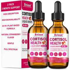 Bvlaue Cortisol Drops bottle front promotes calm balance for daily life