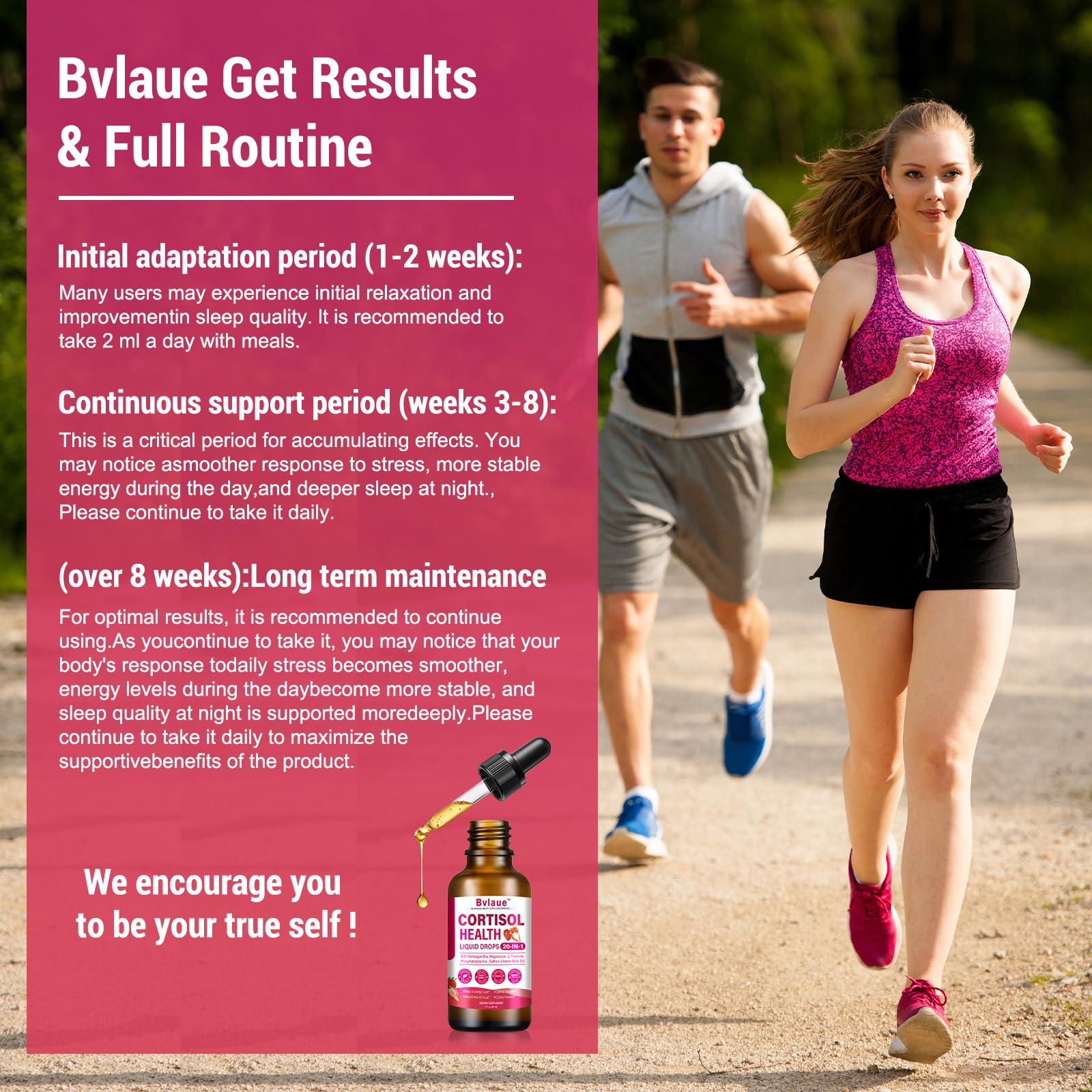 Bvlaue cortisol drops vegan packaging emphasizes clean ingredients