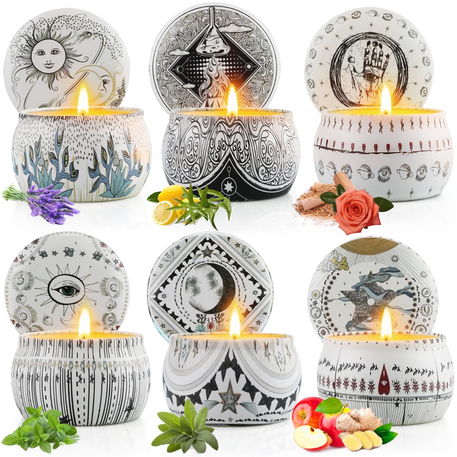 BXGRH Mystical candle set in large celestial jars for premium home fragrance