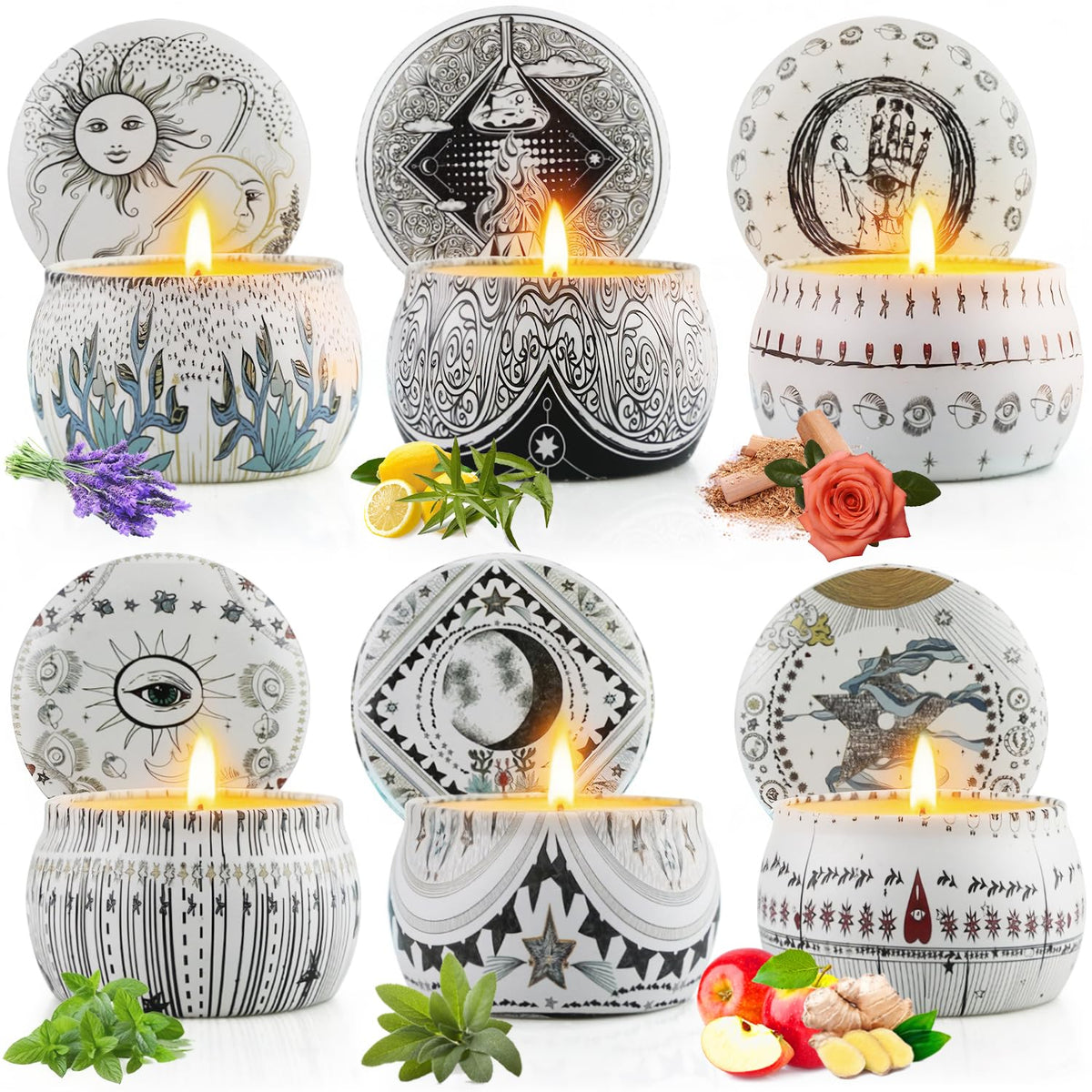 BXGRH Mystical candle set in large celestial jars for premium home fragrance