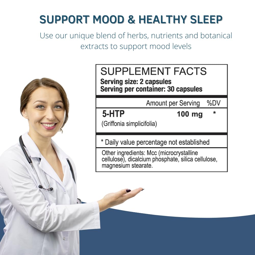 BY CARIOLA 5-HTP packaging on shelf communicates wellness at a glance.