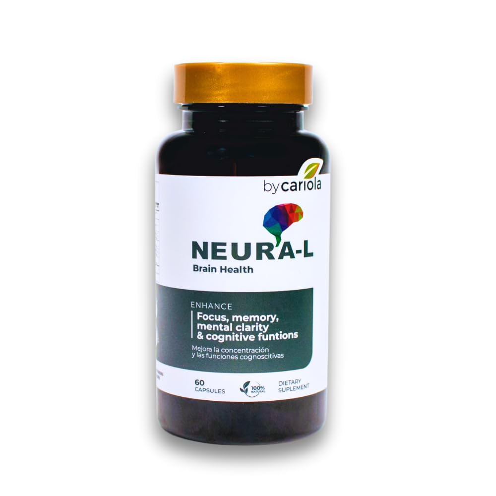BY CARIOLA Neural-L bottle and capsules to support daily focus and clarity.
