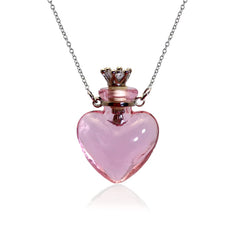 Bysxny pink heart vial pendant showcasing portable memories.