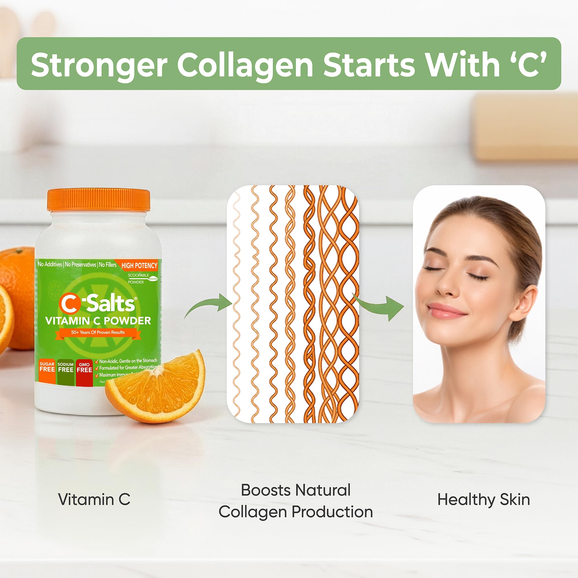 C-Salts vitamin C powder packaging shows 84 servings for ongoing use.