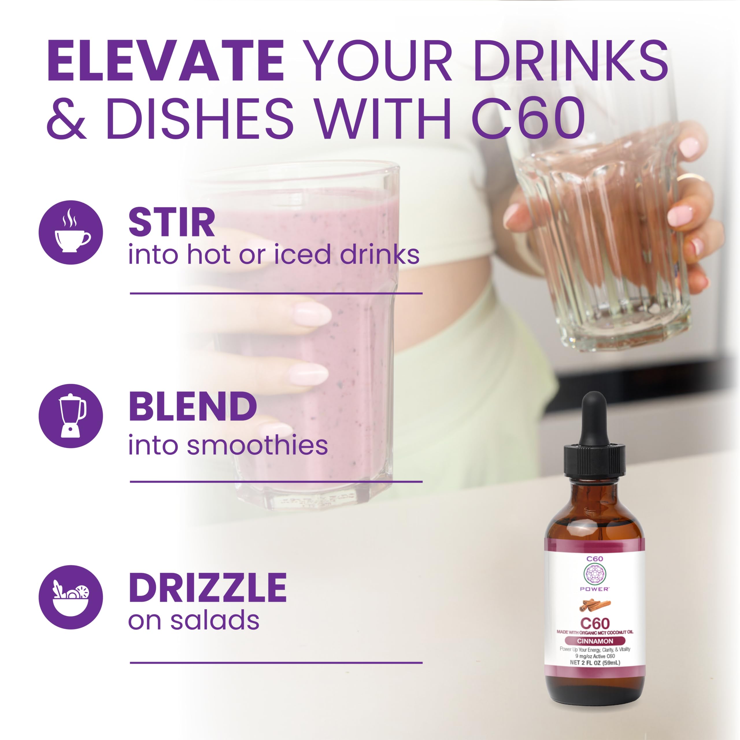 Organic MCT oil base supports quick energy and brain function