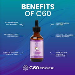 Pour action of C60 Purple Power showing an easy one-teaspoon dose.