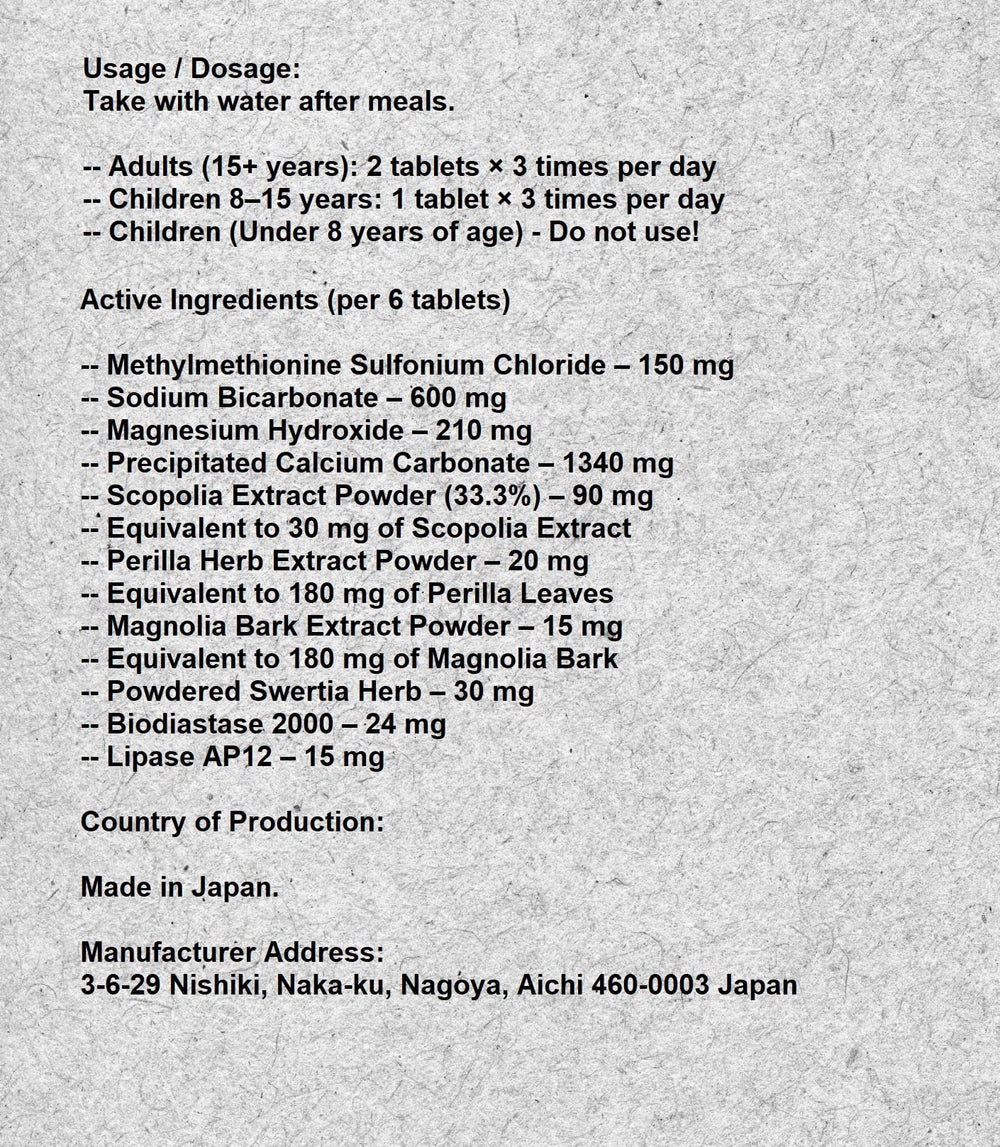 Cabaginn A+ tablets laid out to illustrate convenient after-meal digestion aid