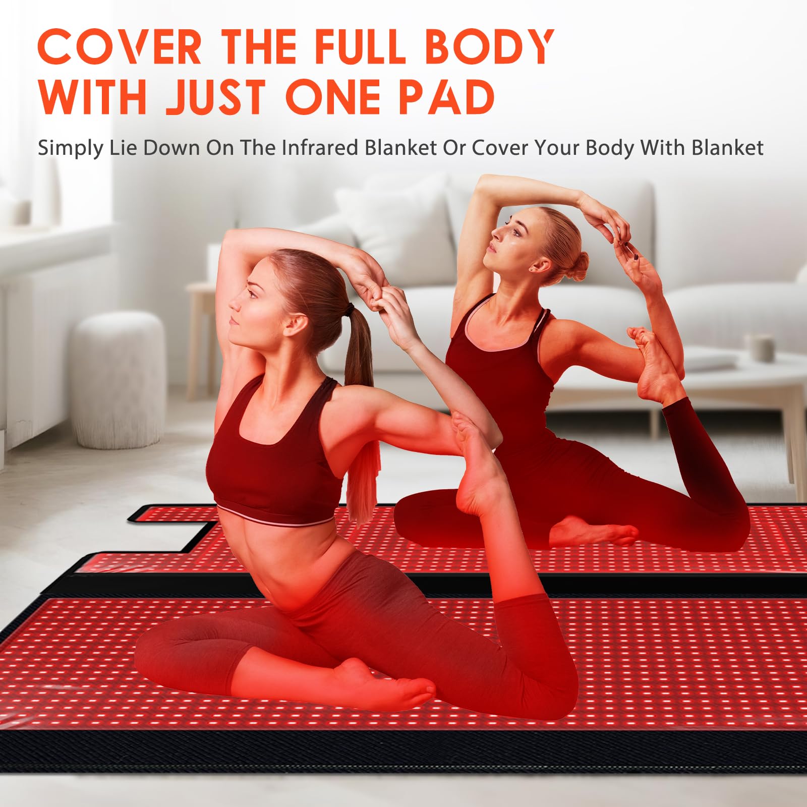 cabpay red light therapy pad includes timer and brightness controls for personalized treatment.