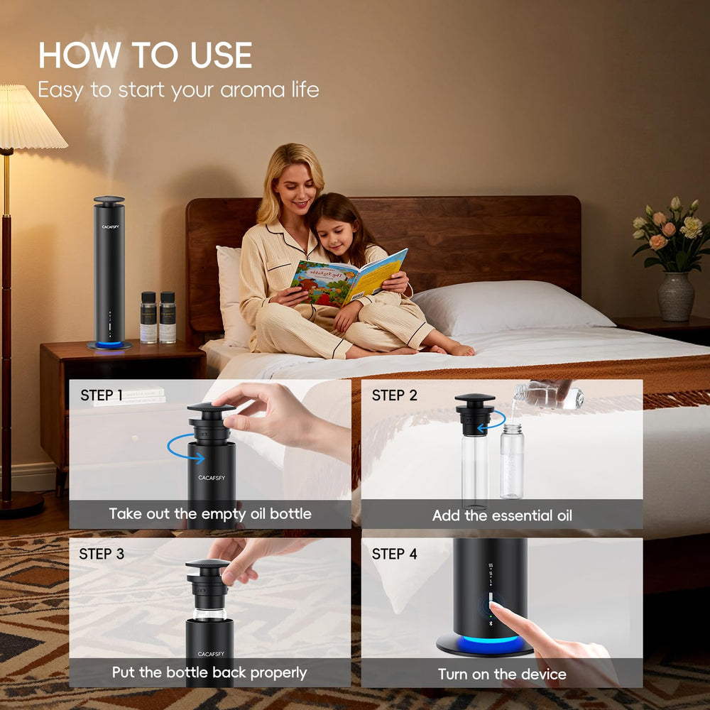CACAFSFY cordless diffuser with built in battery for flexible placement.