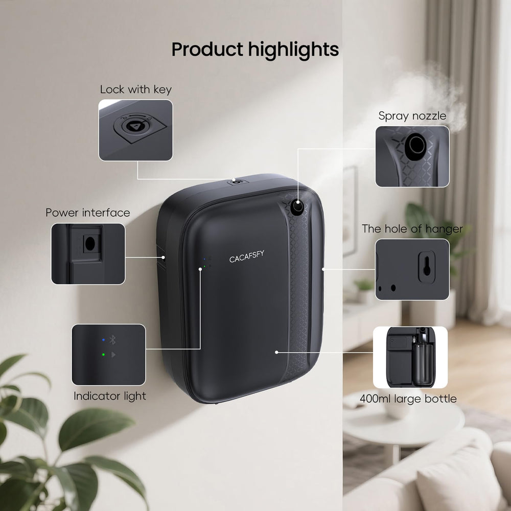 CACAFSFY diffuser operating in a spacious room with even aroma