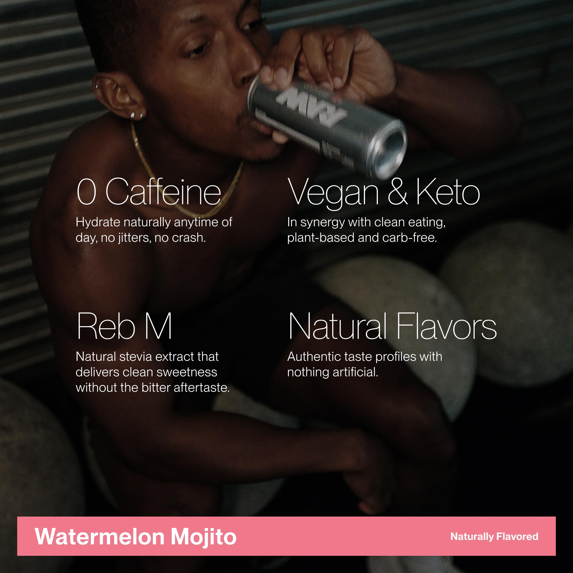 Cadence Electrolyte Watermelon Mojito bottle side shows zero sugar formula