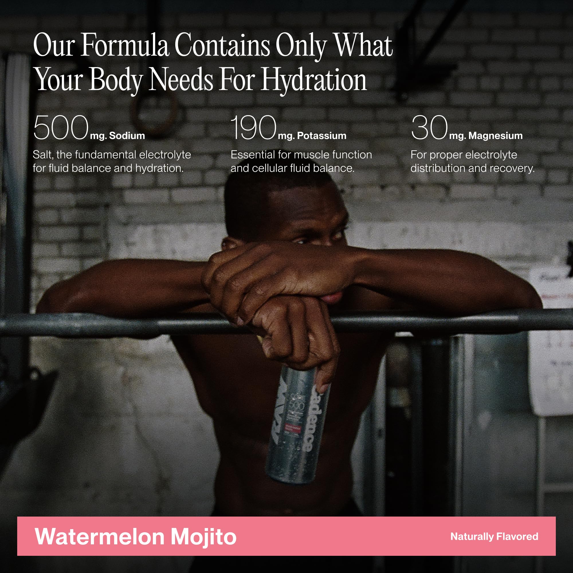 Cadence Electrolyte Watermelon Mojito poured into glass for refreshed hydration