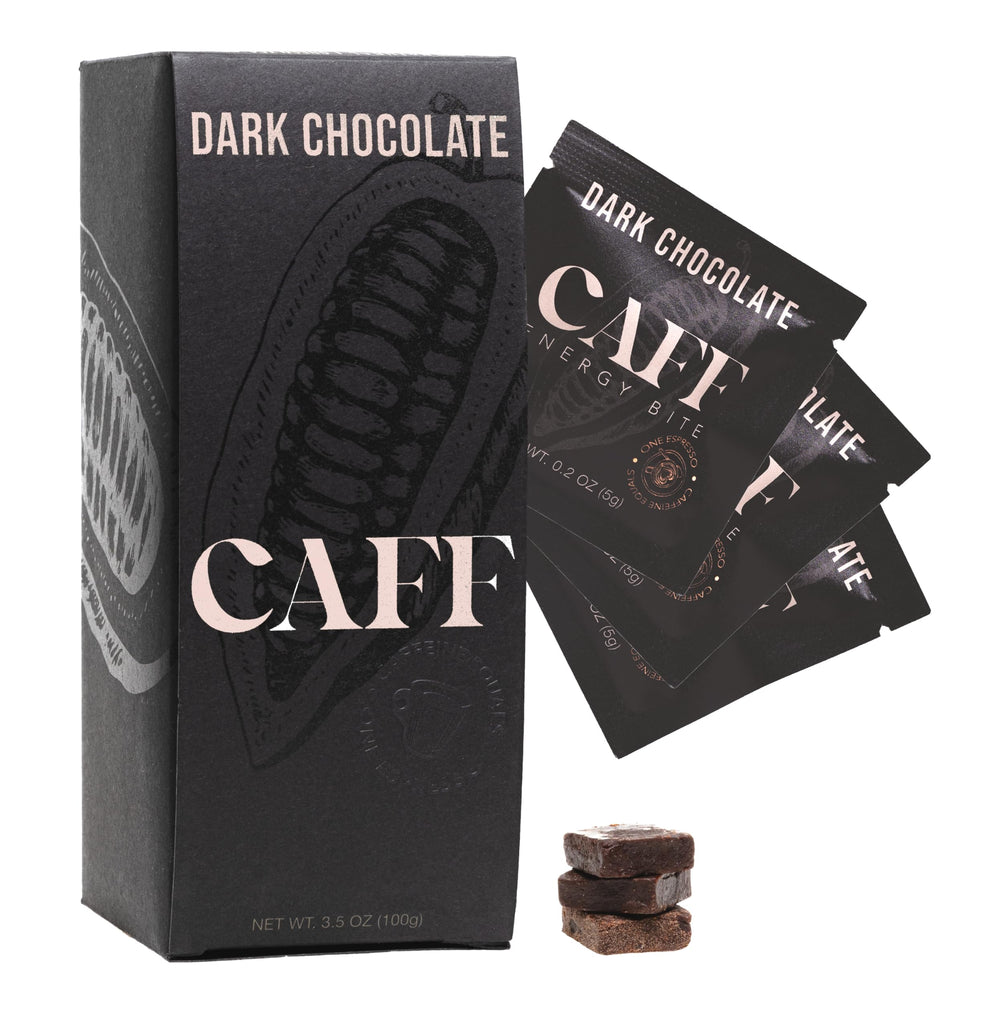 CAFF All Natural Energy Bites packaging visible for on-the-go energy