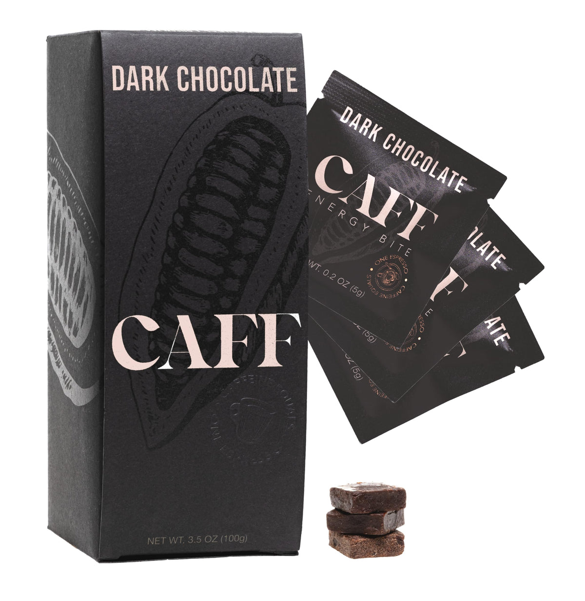 CAFF All Natural Energy Bites packaging visible for on-the-go energy