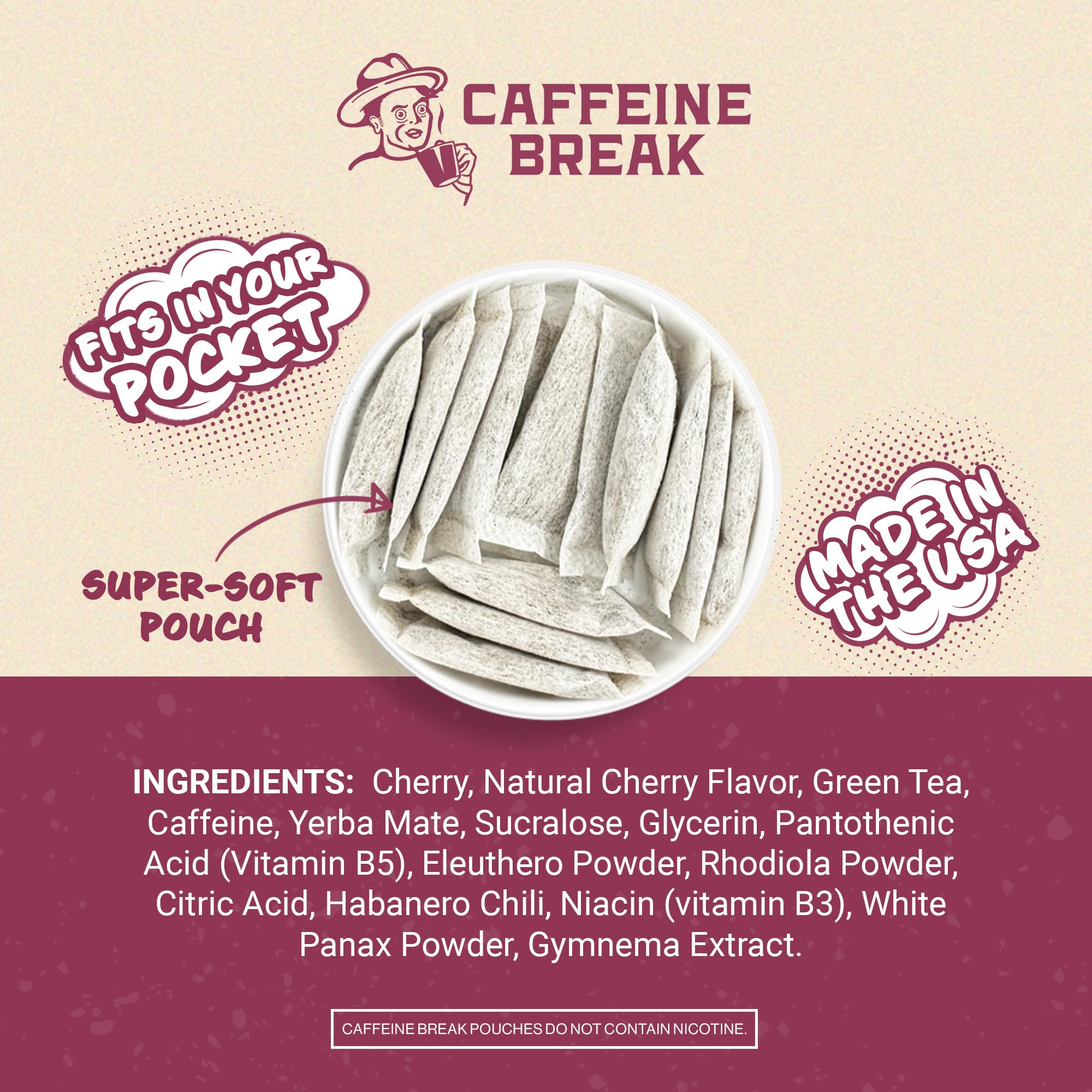 Person on the go with a Black Cherry pouch for quick energy.
