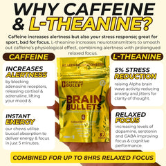 Brain Bullet caramel-frappe chews ideal for study or work sessions.