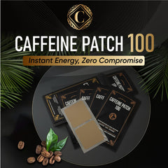CAFFEINE PATCH 100mg on arm during application.