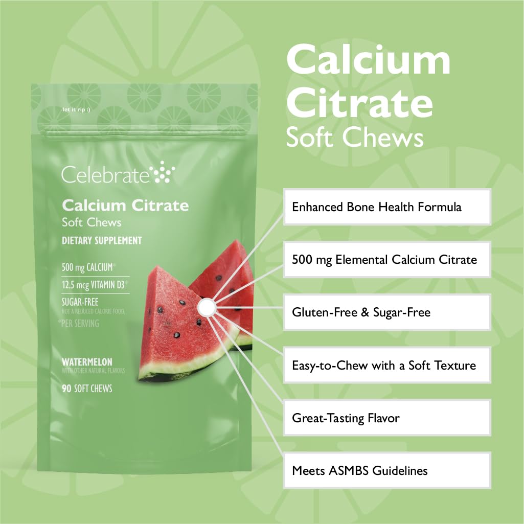 Calcium citrate soft chews close-up highlighting bioavailability and easy chewing