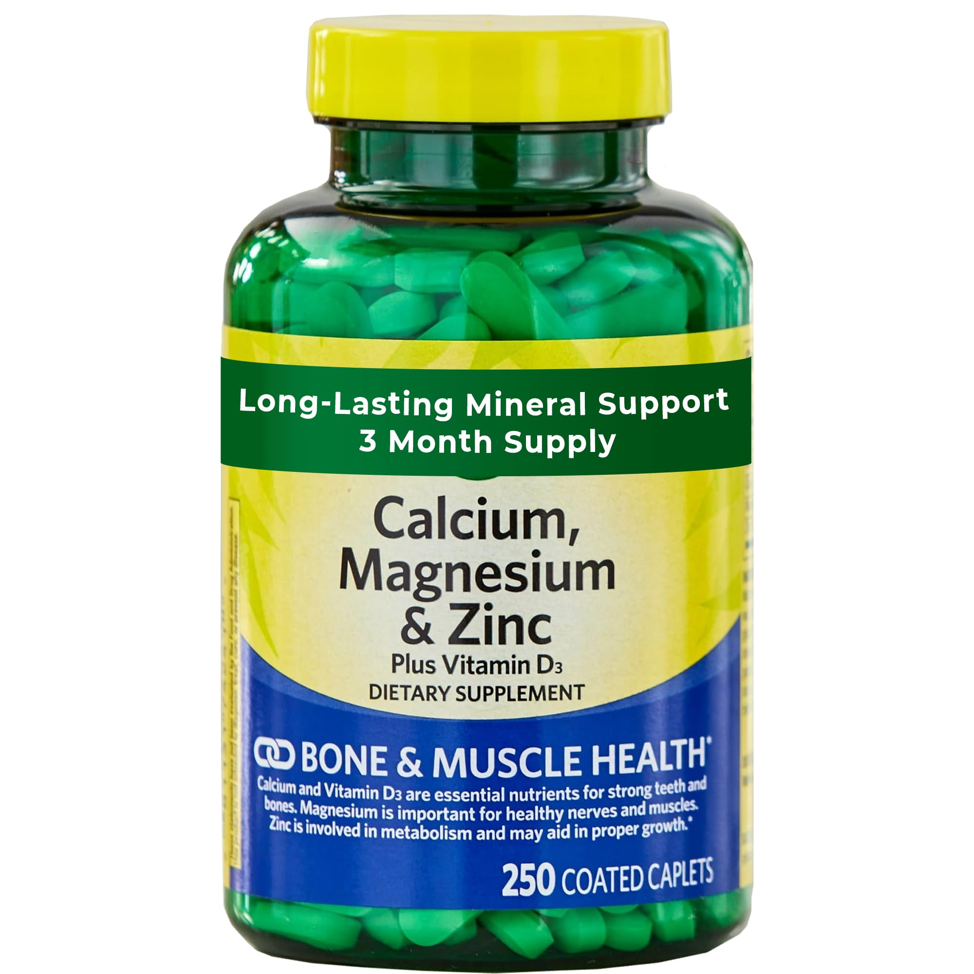 Calcium Magnesium Zinc Plus Vitamin D3 gluten-free label on pack.