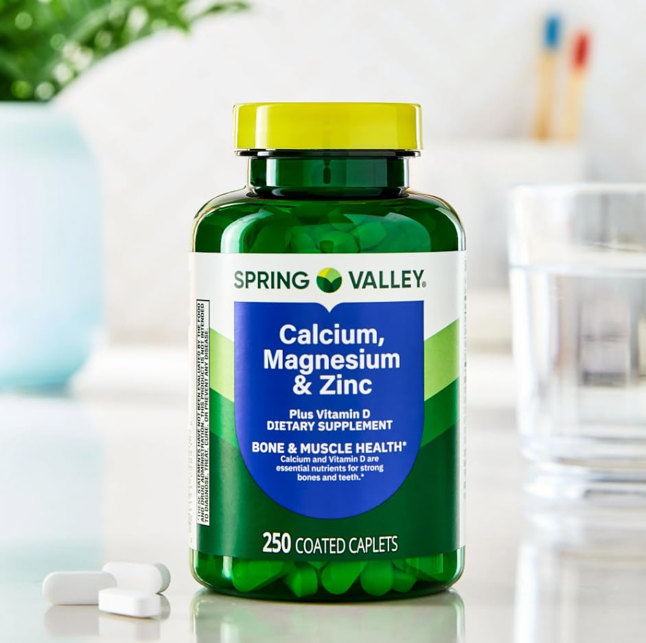 Daily routine setup with Calcium Magnesium Zinc with Vitamin D3 for balanced nutrition.