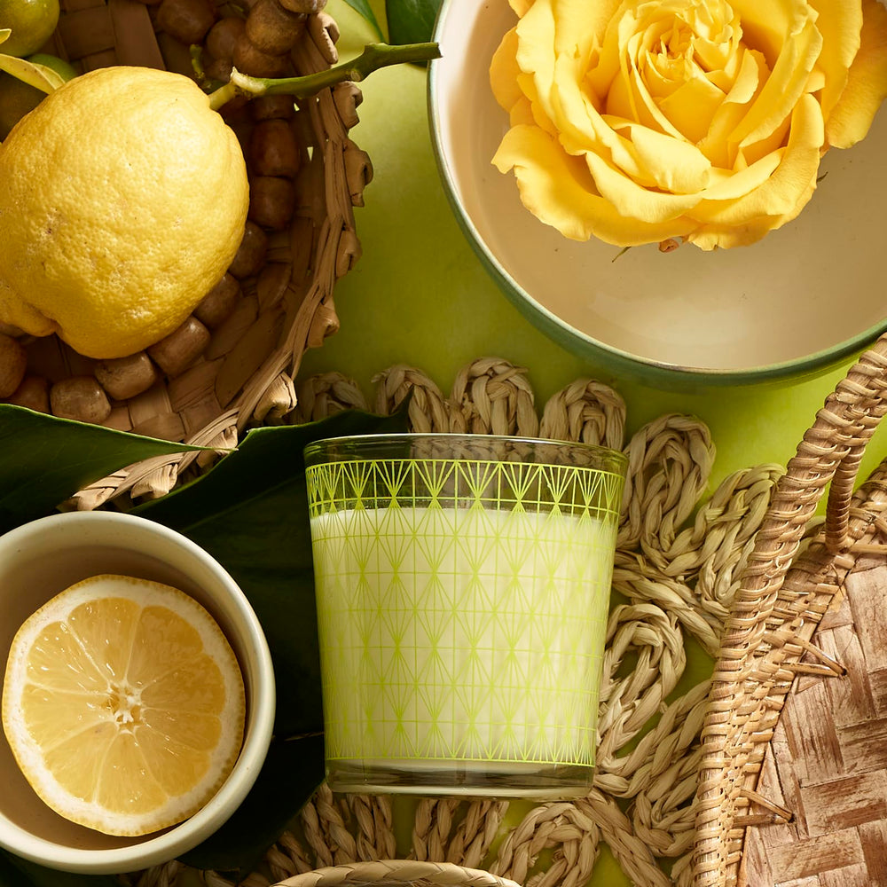 Caldrea Sea Salt Neroli candle wax base shows vegetable and beeswax blend.