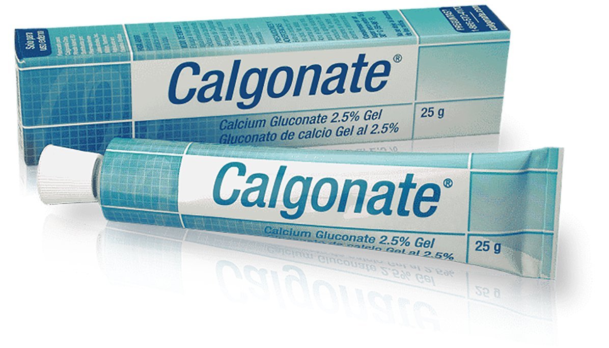 Calgonate gel 25g tube, easy-to-use first-aid for HF exposure and skin comfort.