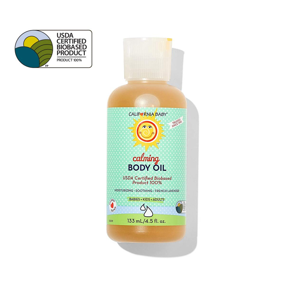 Adult use of California Baby Lavender Massage Oil for moisturizing skin