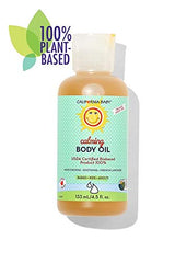 Application of California Baby Lavender Massage Oil for bedtime routine