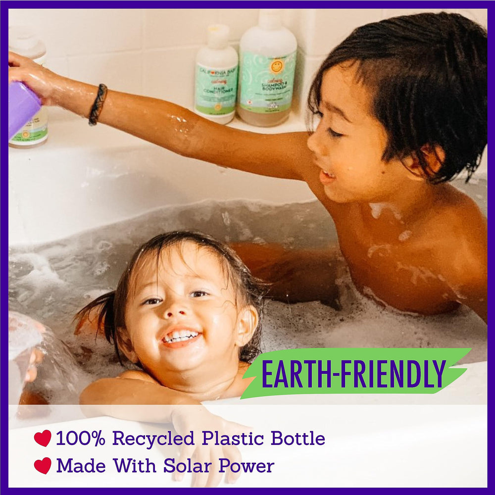 California Baby Calming Shampoo lavender field backdrop highlights natural fragrance heritage