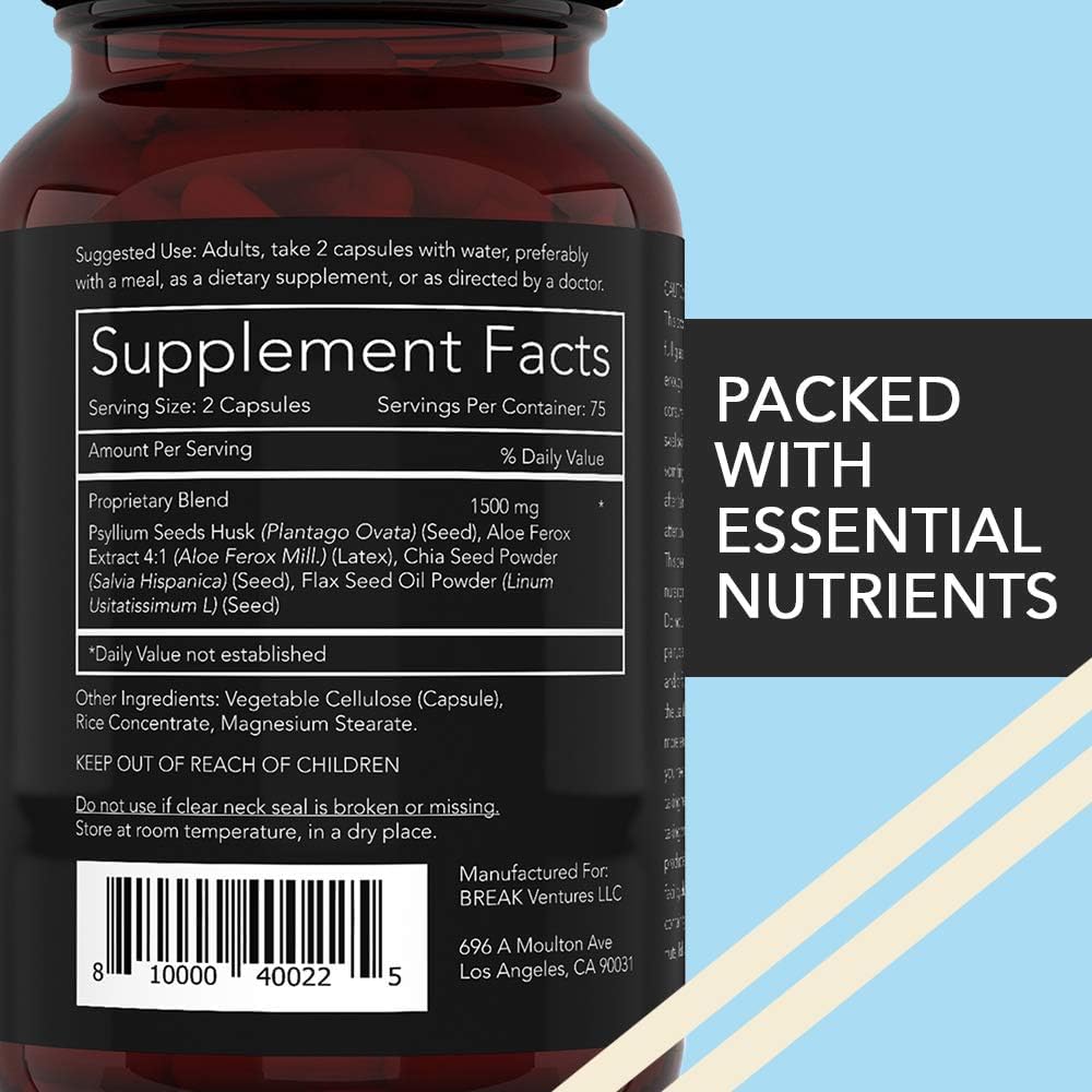 California Basics fiber capsules close-up highlighting vegan formula.