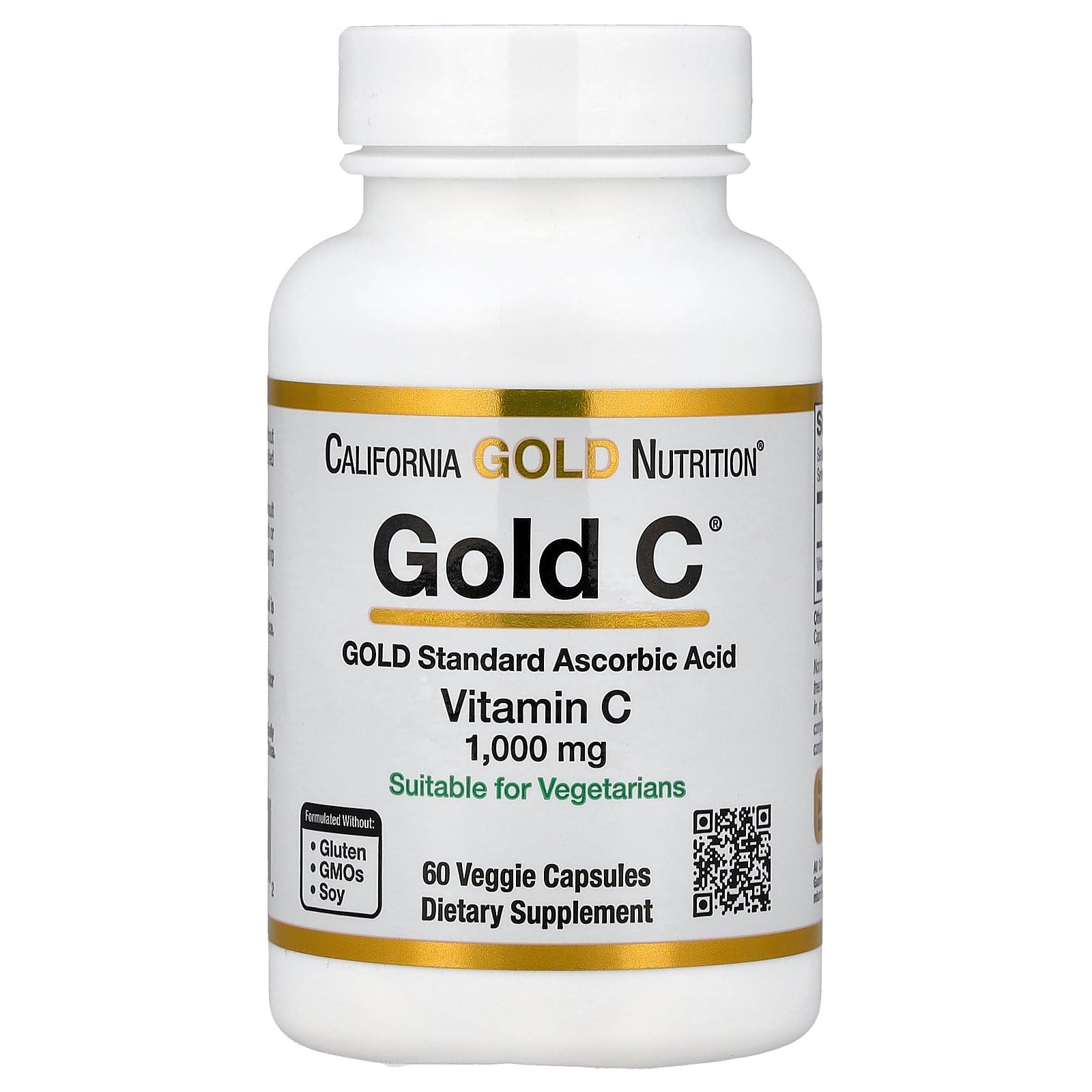 California Gold Nutrition C Vitamin C 1000 mg bottle with veggie capsules for daily use