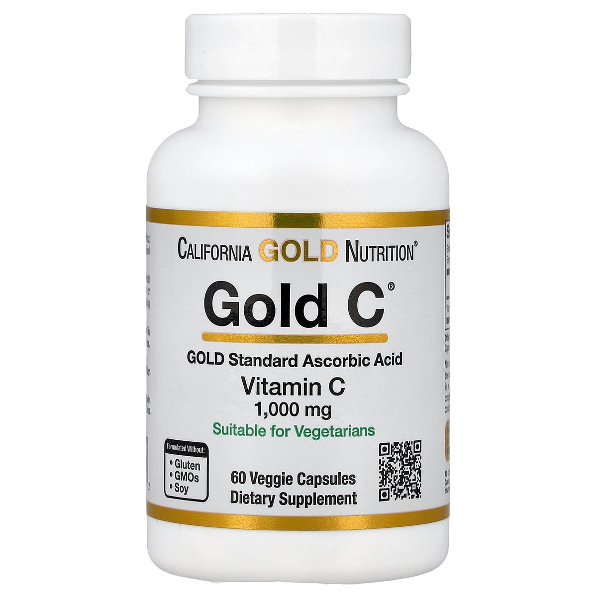 California Gold Nutrition C Vitamin C 1000 mg bottle with veggie capsules for daily use