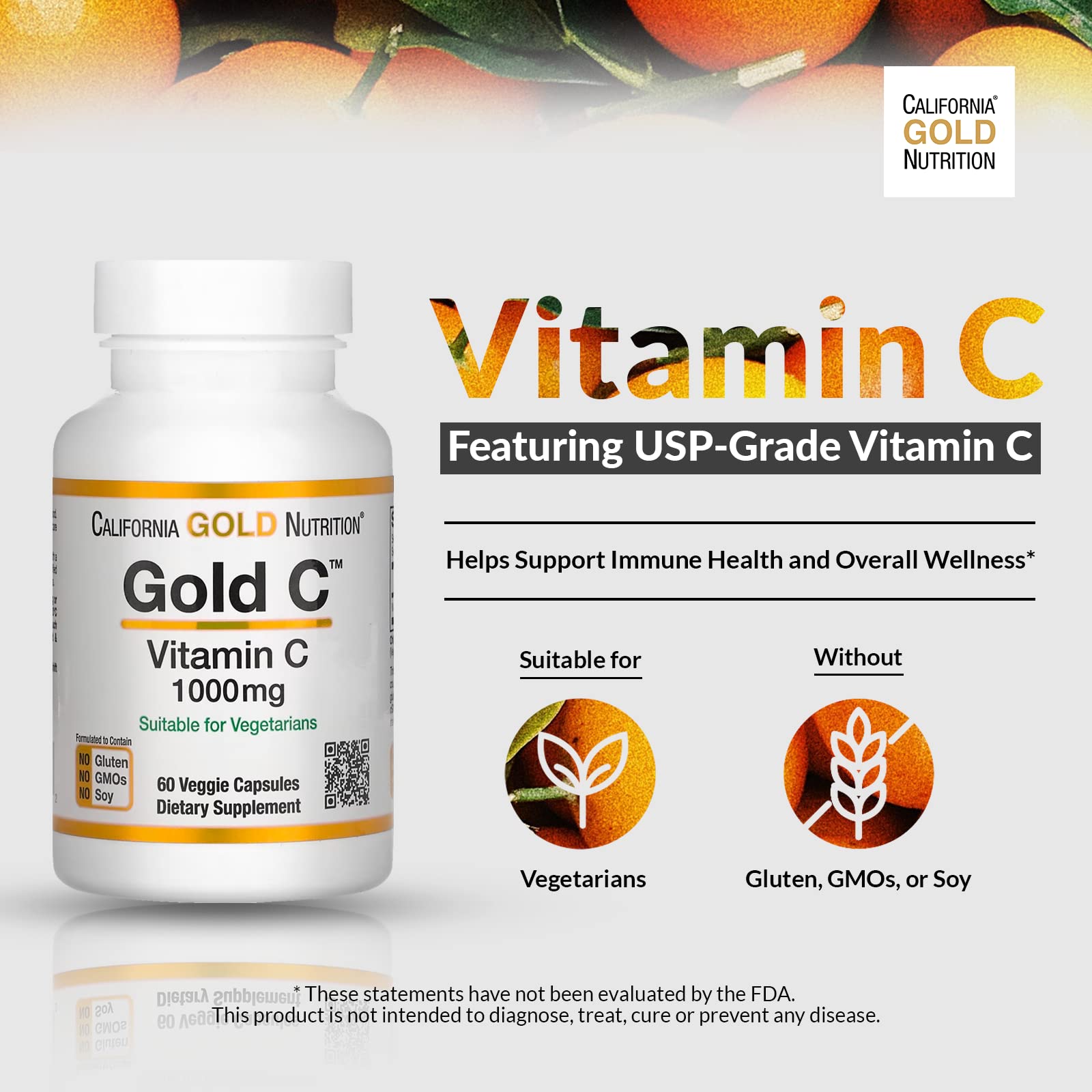 California Gold Nutrition packaging highlights gluten-free and GMO-free formulation