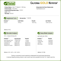 California Gold Nutrition vegan symbol on bottle emphasizes vegan-friendly supplement