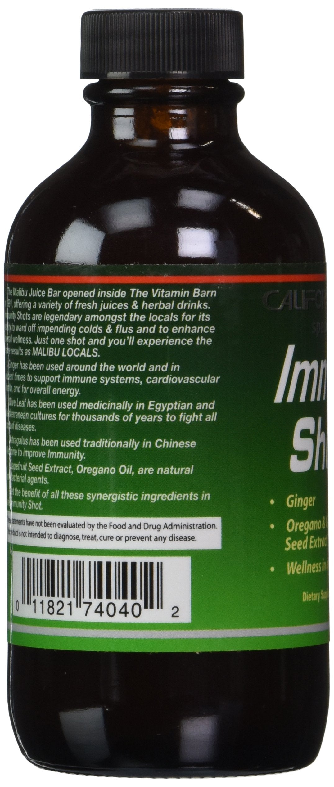 California Natural Immunity Shots energy-boosting blend in a compact bottle