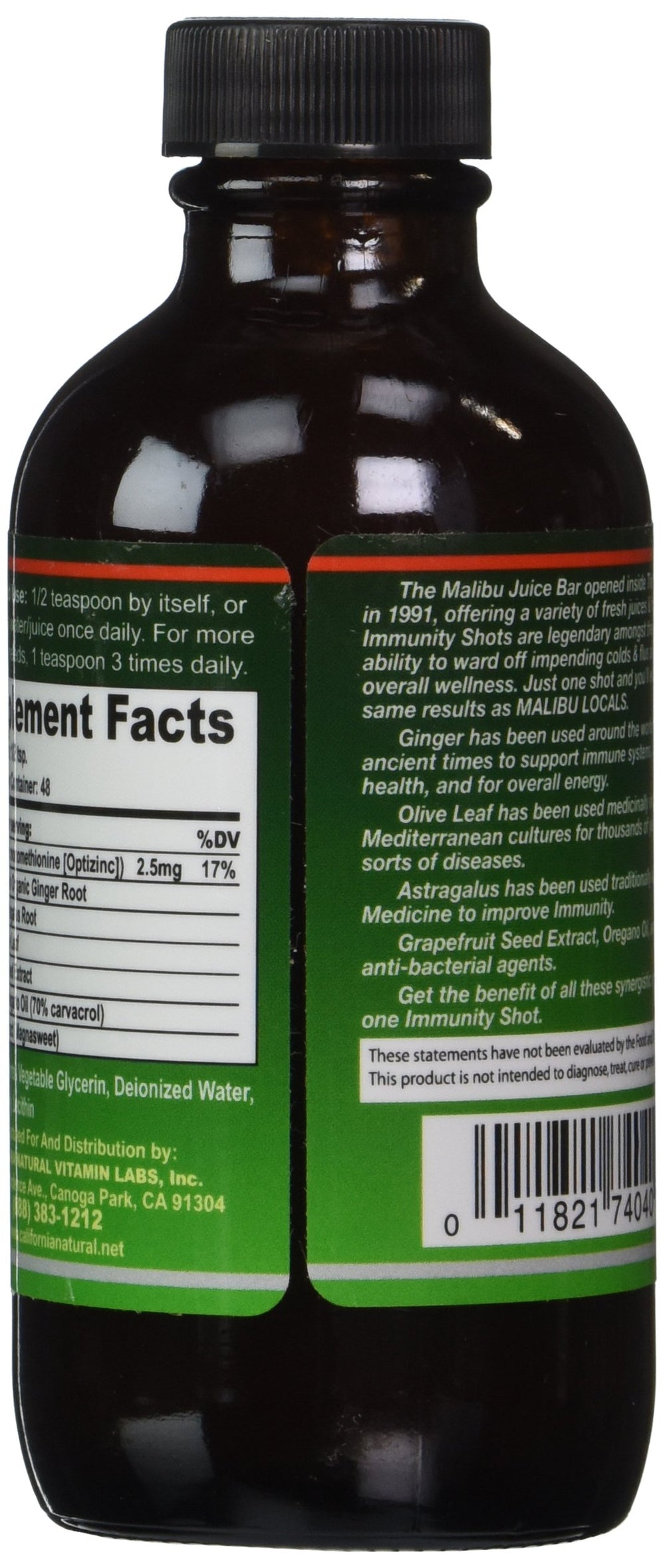 California Natural Immunity Shots being poured into a glass for quick daily boost