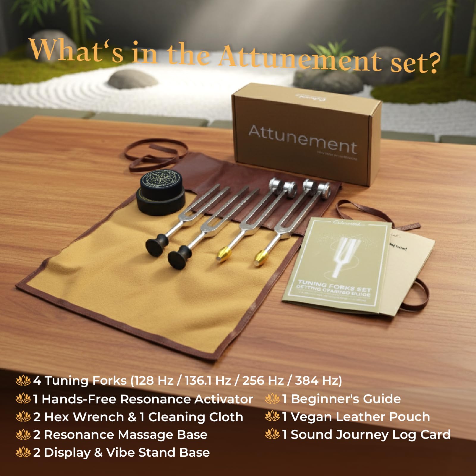 CALMCREST Yin 256Hz tuning fork angled on a mat for muscle release.