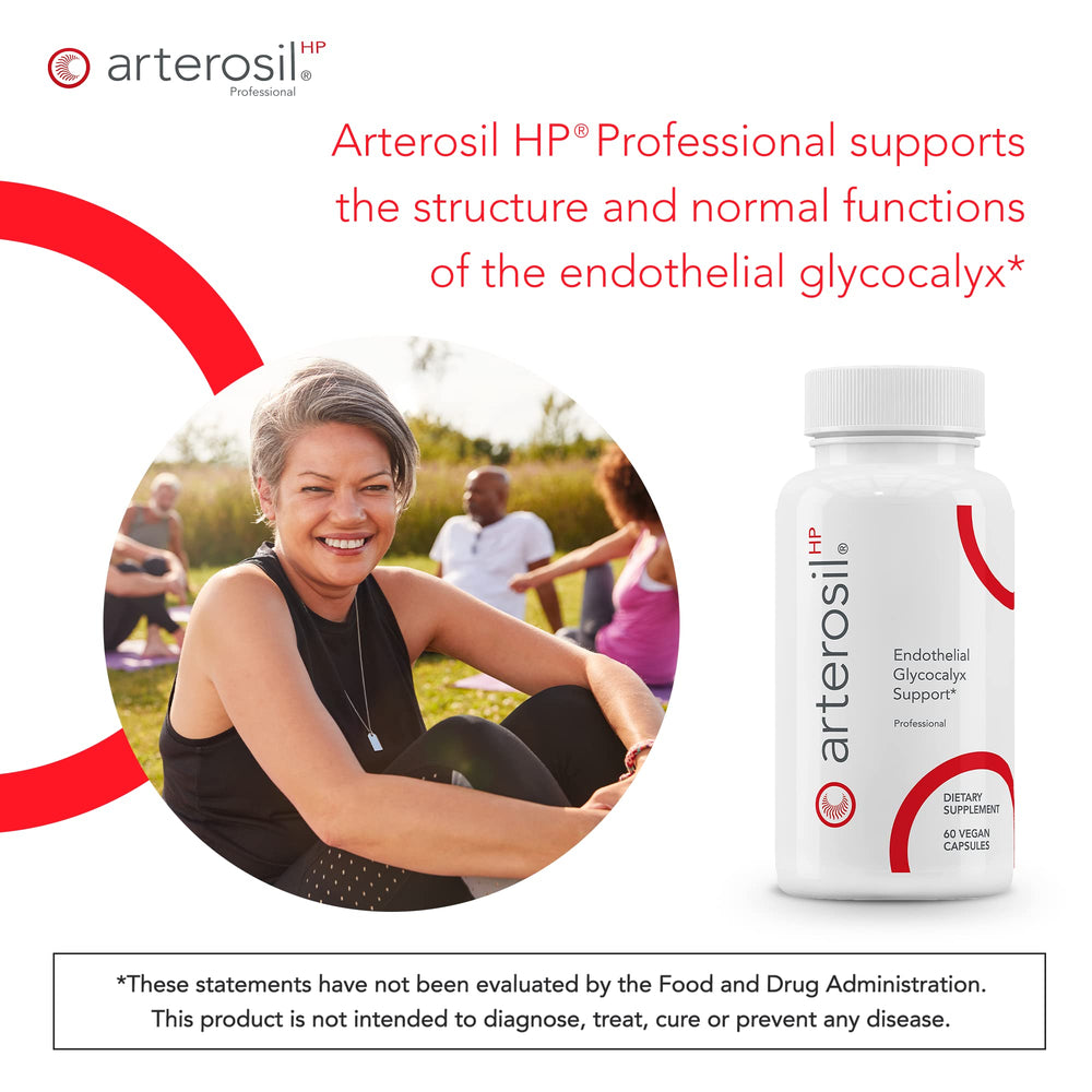 Calroy Arterosil HP Professional bottle back details ingredients and quality assurance.