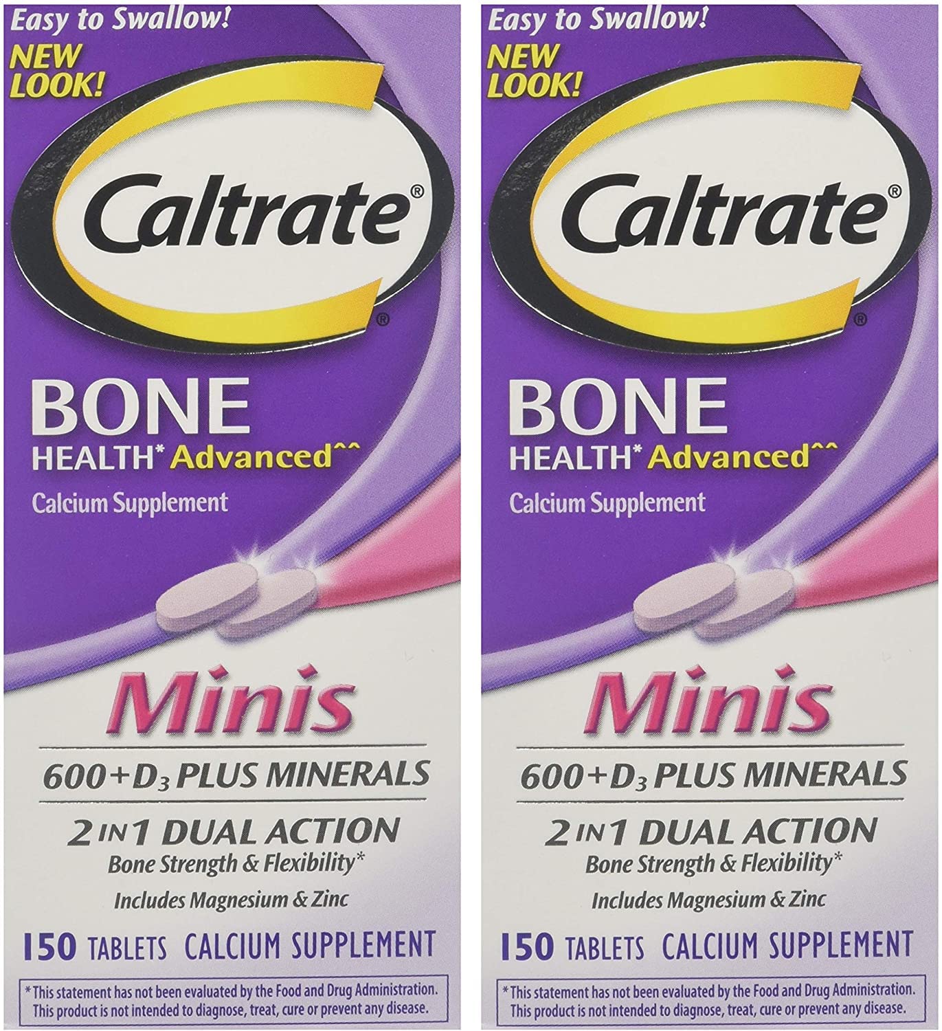 Caltrate Minis Pack Front — compact calcium supplement for daily bone support.