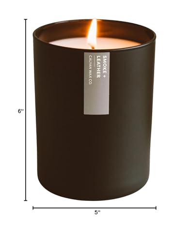 Calyan Wax Co. 10.2oz candle in matte black jar showcases premium packaging.