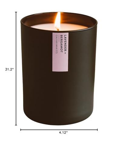 Calyan Wax Co lavender and bergamot scent enhances evening relaxation.