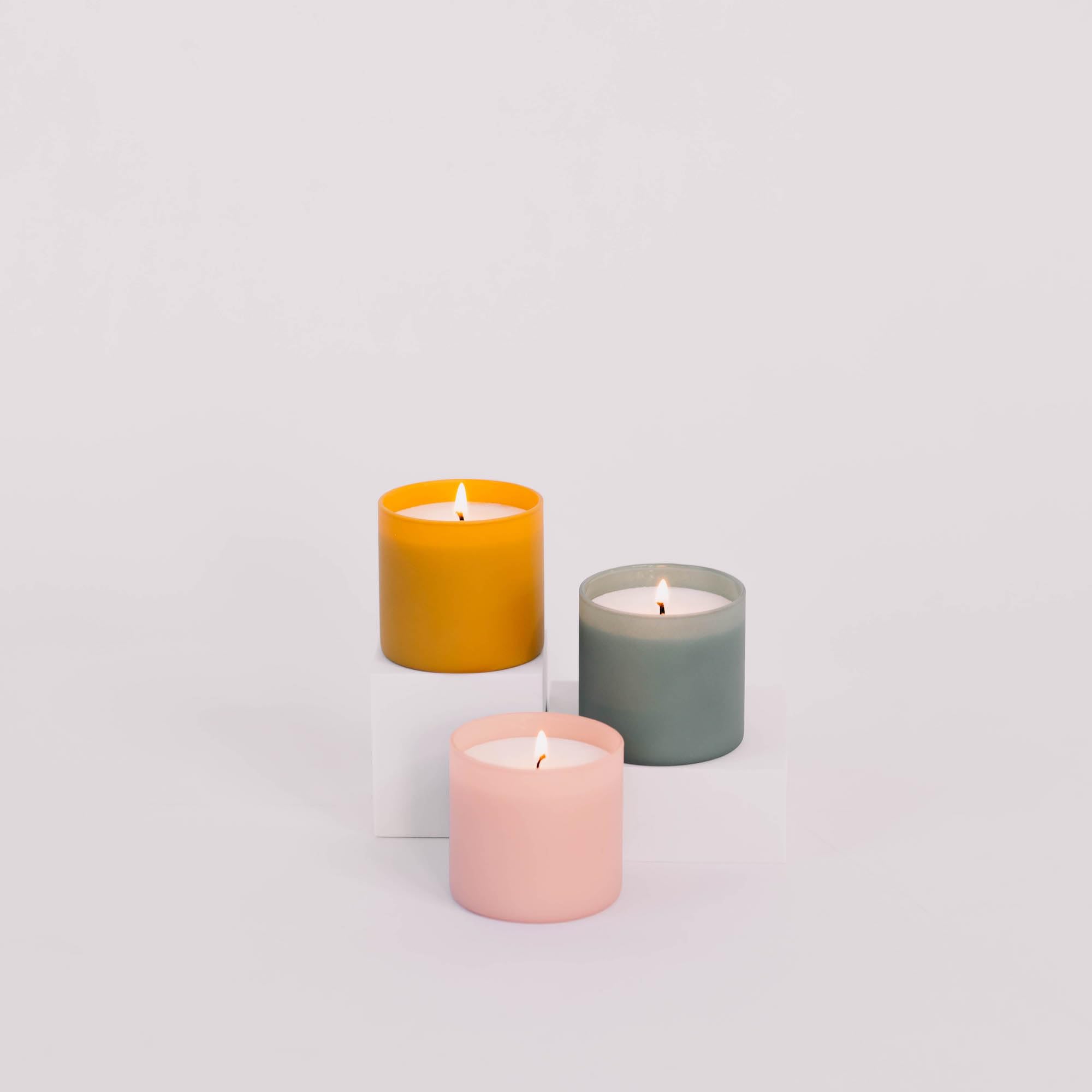 Calyan Wax Co. Dignity Gift Set showcases six jars for a stylish home centerpiece.