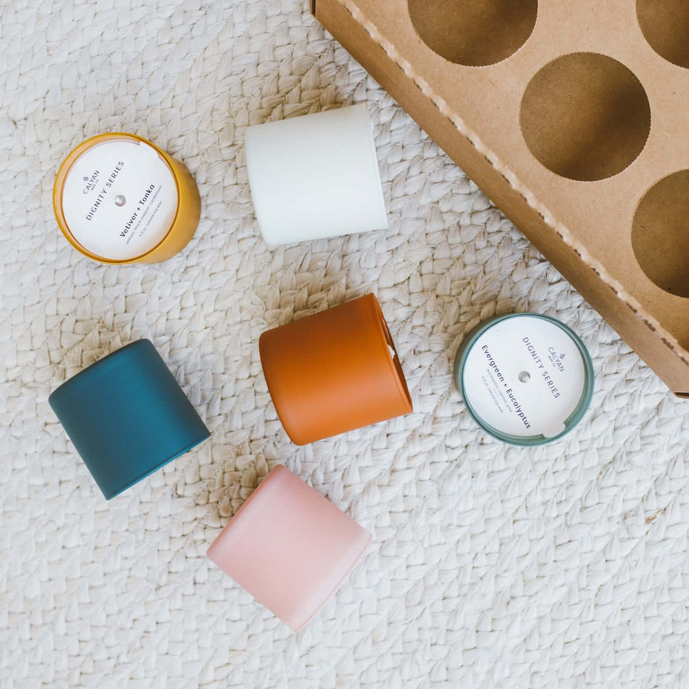 Calyan Wax Co. Dignity Ceramic Jar highlights clean wicks and vibrant finishes.