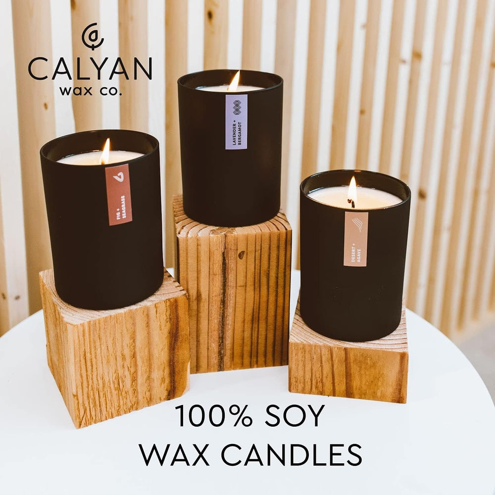 Calyan Wax Co. donations image references 5% profits supporting nonprofits.