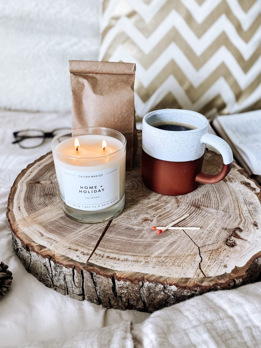 Calyan Wax Co. gift-ready packaging box for this candle.