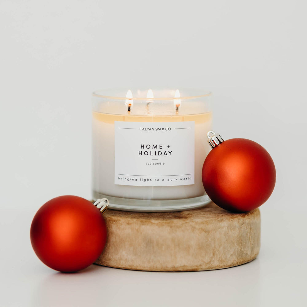 Calyan Wax Co. Home Holiday 3-wick candle soy wax close-up texture