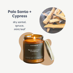 Calyan Wax Co label closeup showing vegan cruelty-free materials
