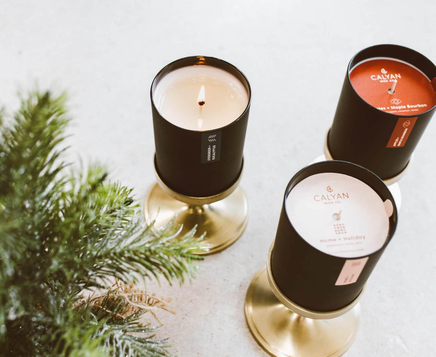 Calyan Wax Co. 10.2oz candle with essential oils delivers refined fragrance.