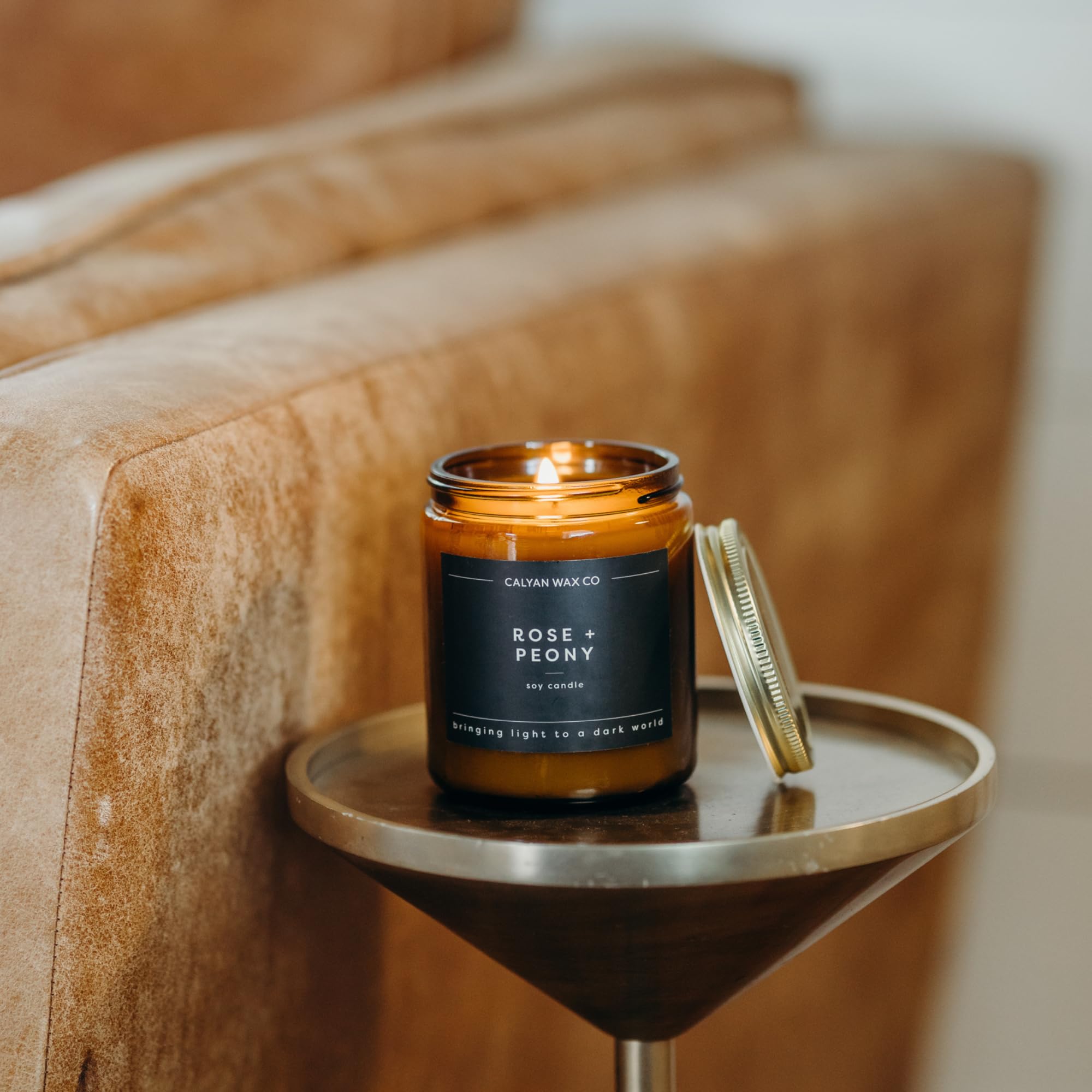 Gift-ready Calyan Rose & Peony candle packaging box.