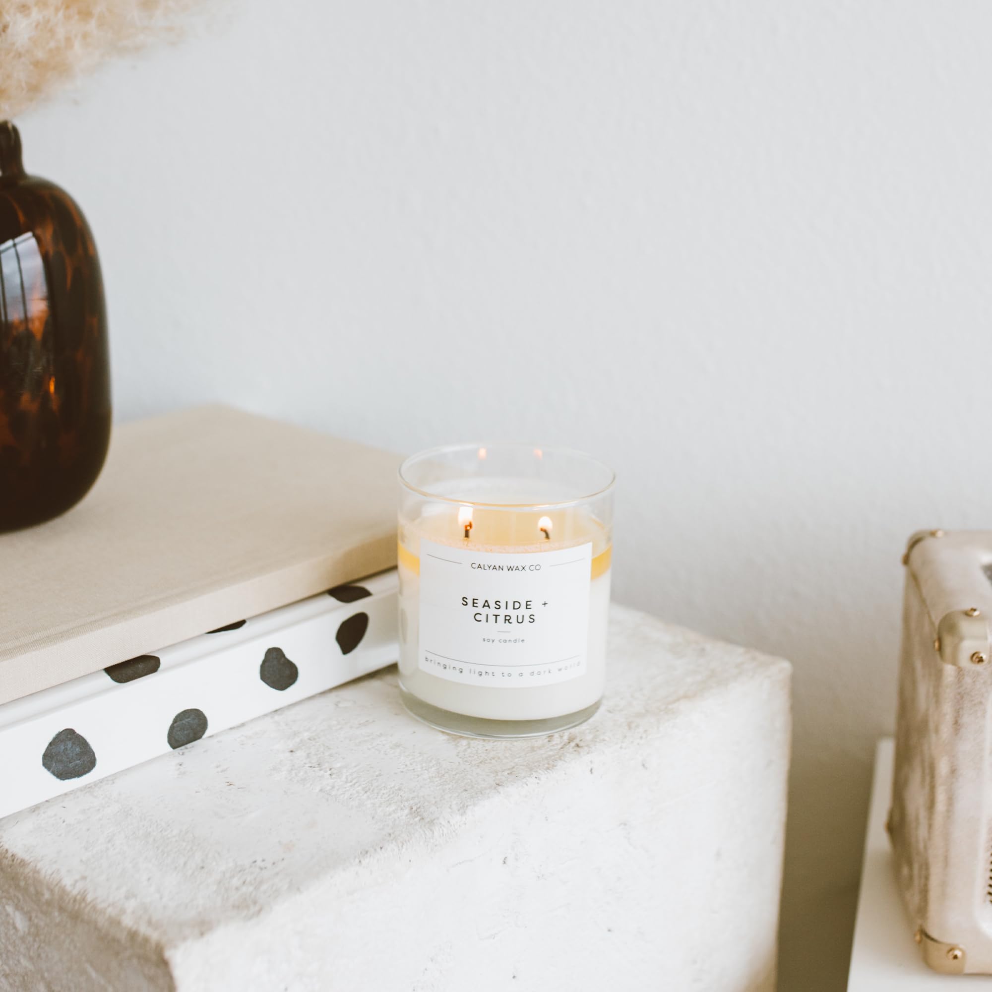 Calyan Wax Co recyclable glass jar for minimalist luxury.
